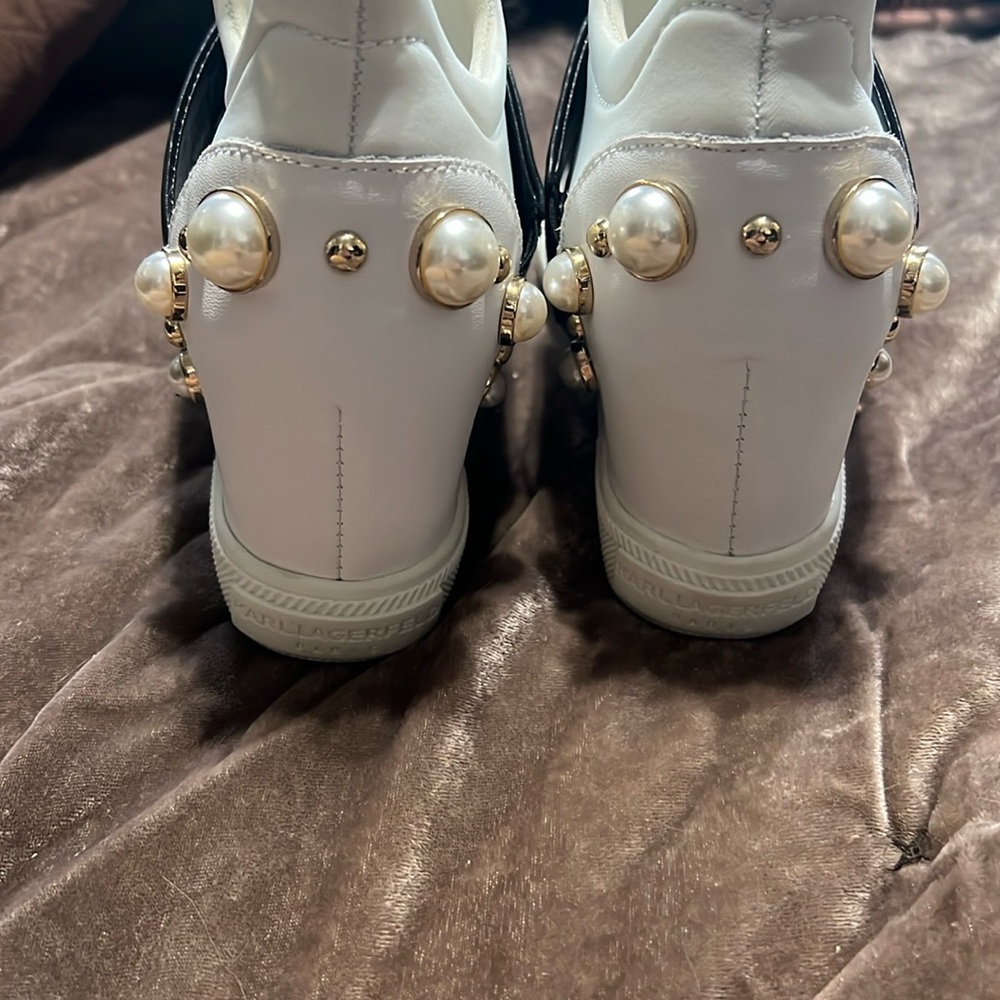 Karl Lagerfeld White High-Top Sneakers - Picture 3 of 7